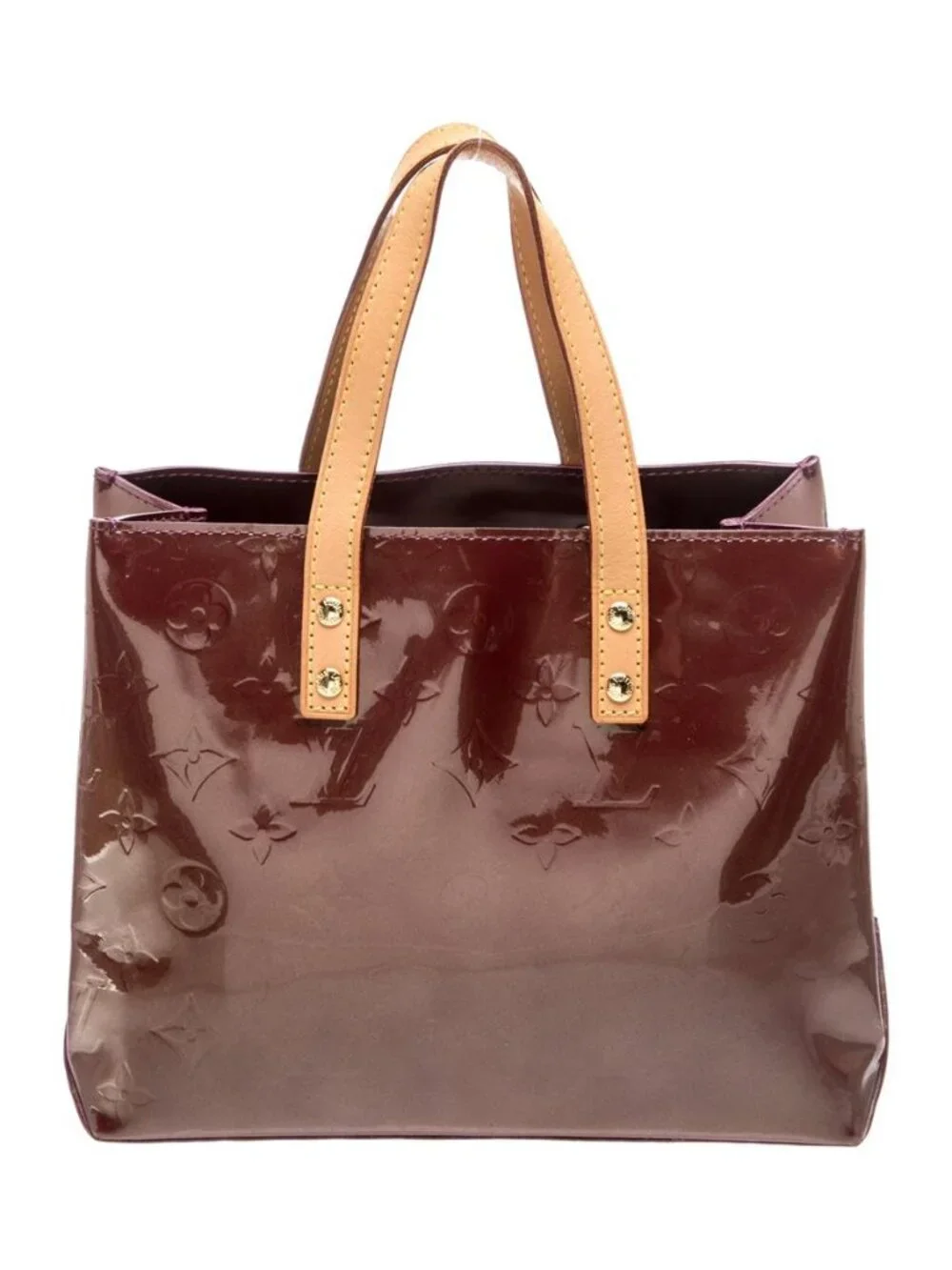 NWOT - Louis Vuitton Reade Brown Monogram Vernis Patent Leather Top Handle Bag